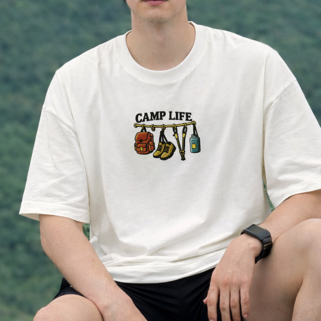 Camp LIfe : Embroidery Oversize T-Shirt