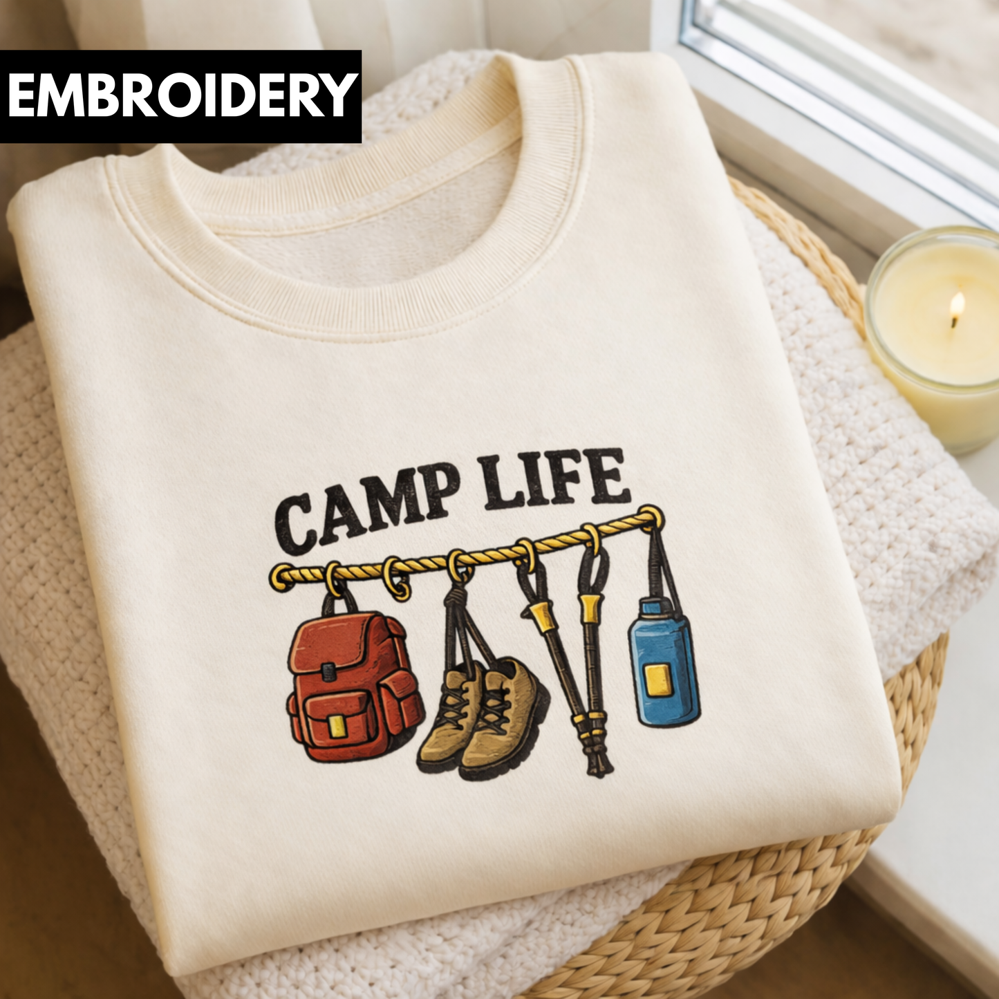 Camp LIfe : Embroidery Oversize T-Shirt